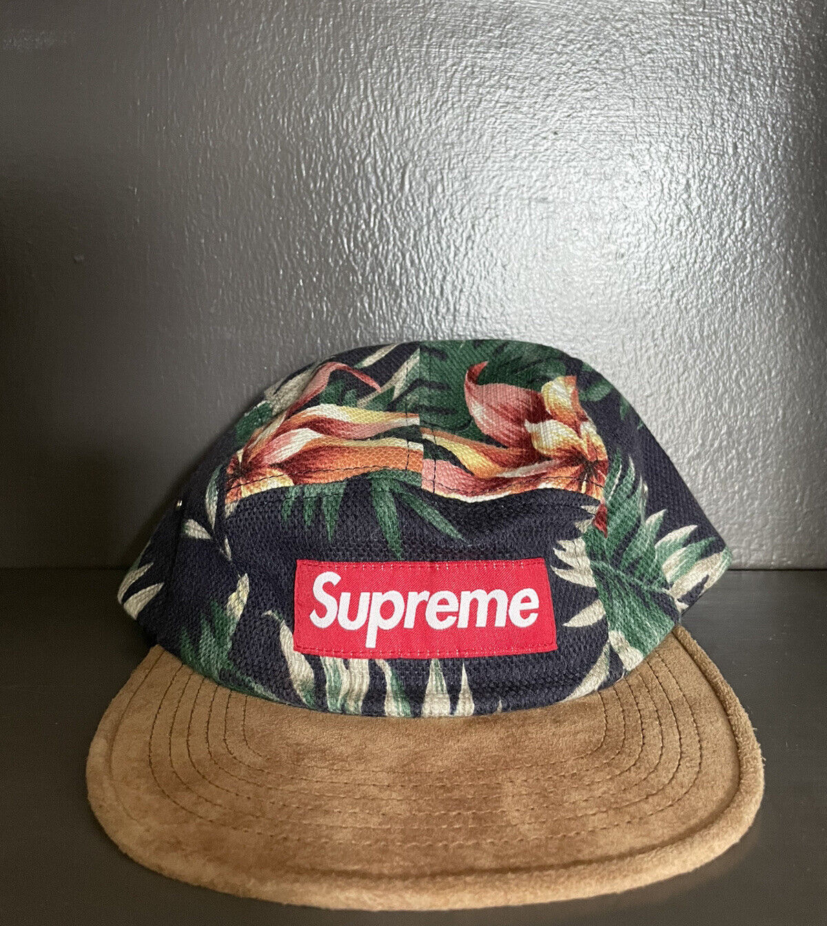 Supreme SS Floral Camp Cap Navy And Natural RARE   eBay