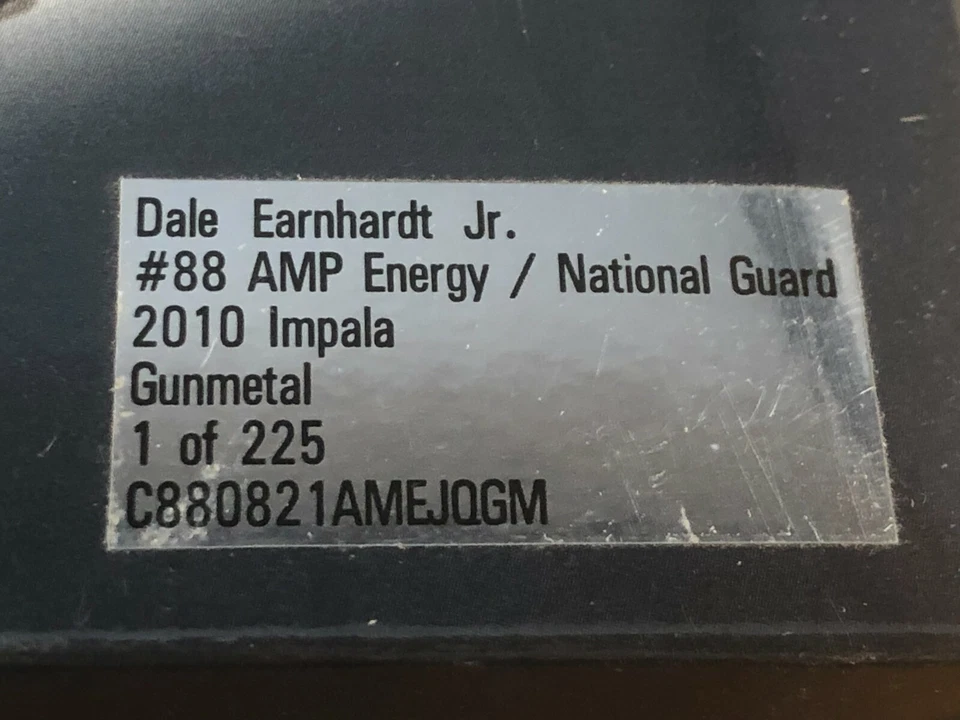 Dale Earnhardt JR #88 AMP Energy National Guard  2010 Impala Gunmetal  /225 New - Image 2 of 3