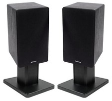 2 Rockville RockShelf 64B Black 6.5" Home Bookshelf Speakers 8" Speaker Stands