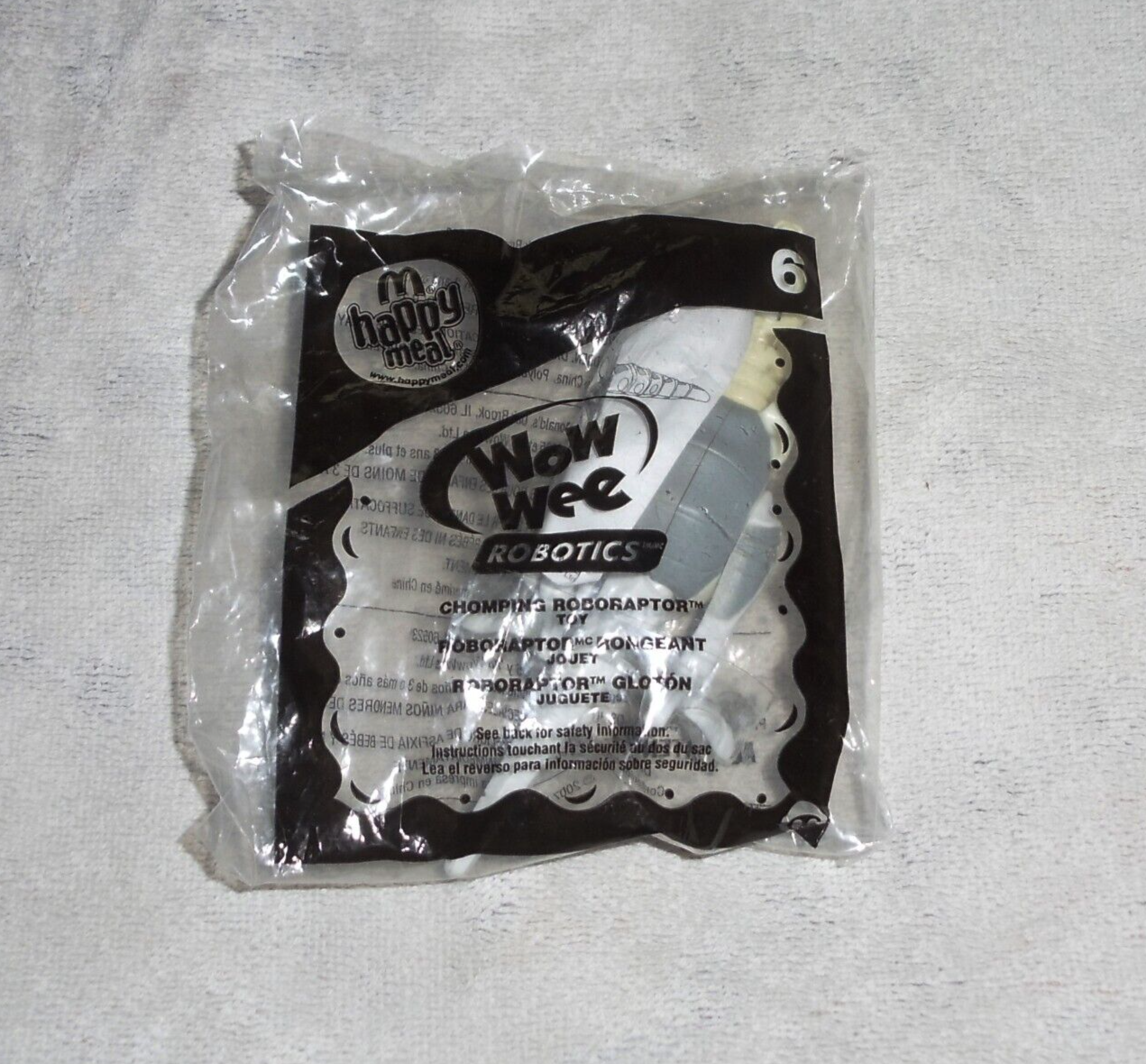 McDonalds Happy Meal 2005 Wow Wee Robotics Chomping Roboraptor Toy Sealed