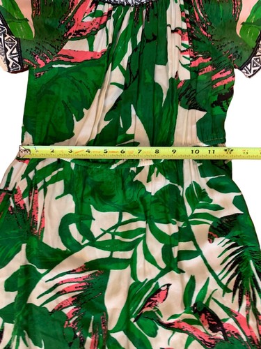Flying Tomato Kleid Tropical Print Off Shoulder Rüschen Hi-Lo Saum Midi Medium - Bild 17 von 17