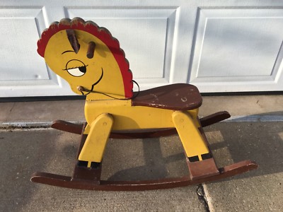 Vintage Wooden Rocking Horse