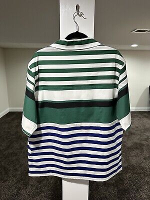 Prada x Raf Simmons SS22 Camp Collar Striped Bowling Shirt Prada x Raf Simmons SS22 Camp Collar Striped Bowling Shirt