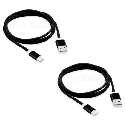 2 USB Type C Braided Cable for Samsung Galaxy S10 S10+ S10e Plus Note 10 10+