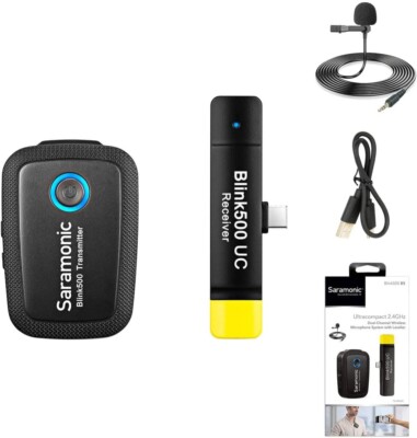 Saramonic Blink 500 B5 TX+RX 2.4GHz Micro-Wireless Lavalier System Open Box!!!