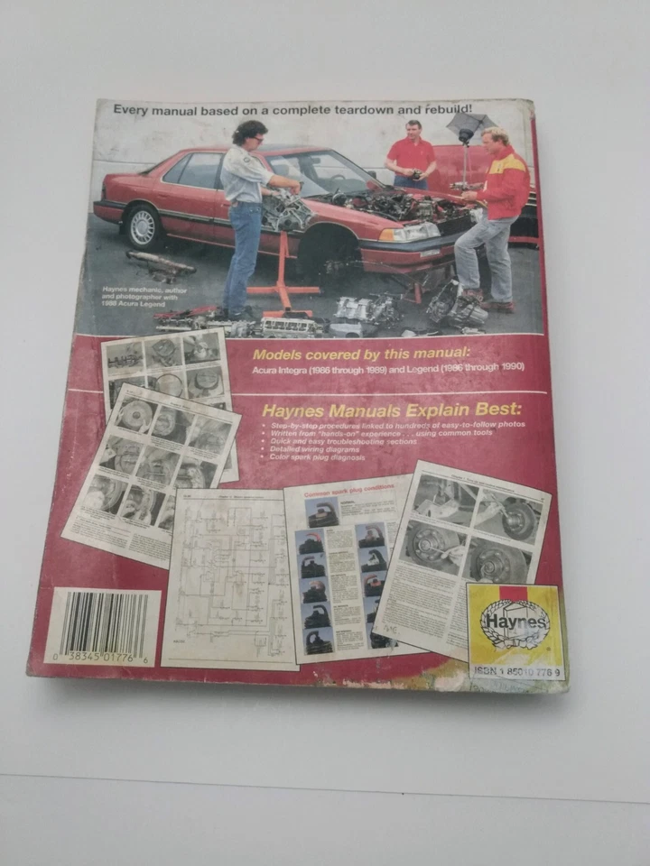 Manual de reparación Haynes para Acura Integra y Legend. Foto 2 de 4