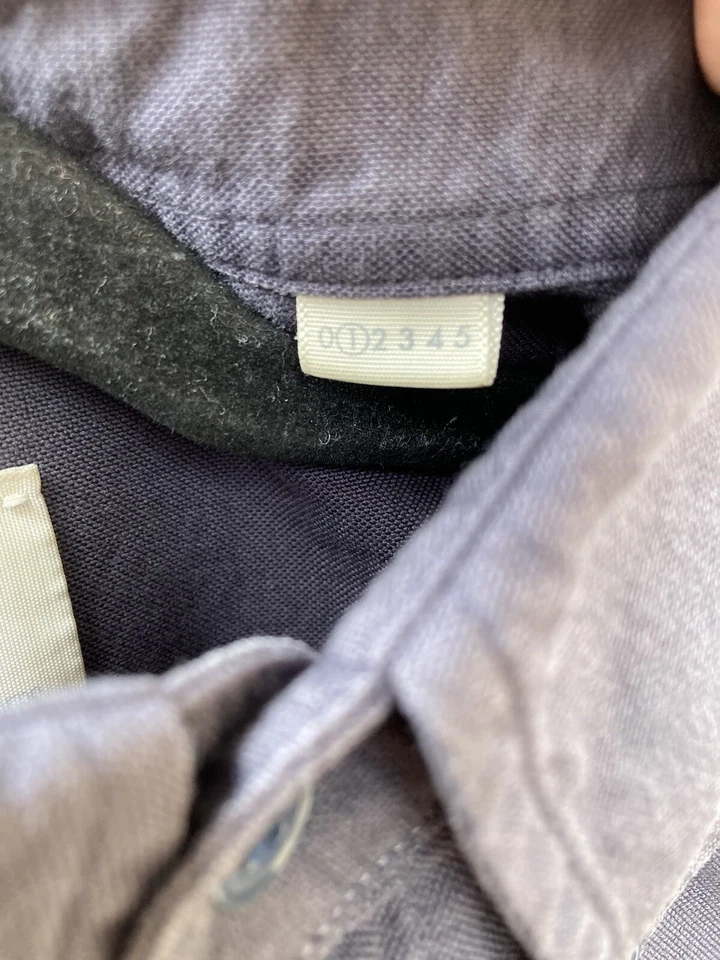 Men's Band of Outsiders Navy Blue Solid Button-Down Shirt 1 Cotton Made in USA - Image 3 of 4