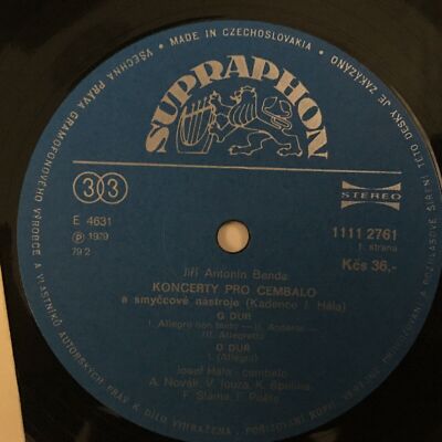 S252 Benda Harpsichord Concerto Hala Novak Supraphon 1111 2761-62