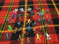 Huge Lot of Vintage Cowboys Indians Army Men Horse Plastic Toys Hong Kong