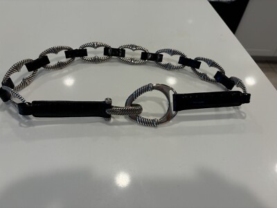 Brighton B30943 Black Leather Silver Oval Link Hook Closure  display picture 3