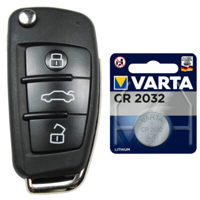 Auto Schlüssel 3 Tasten Gehäuse+BATTERIE passend für Audi A1 A3 A4 A6 A8 TT Q7