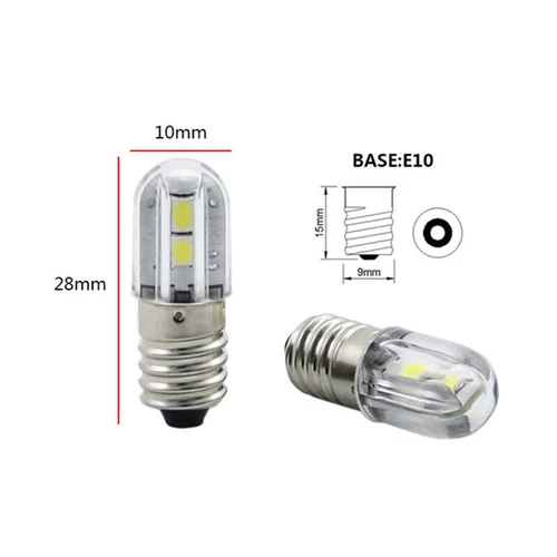 E10 6V AC DC 2W LED Schraubsockel Birne Leuchtmittel Lampe Leuchte Glühbirne - Bild 4 von 22