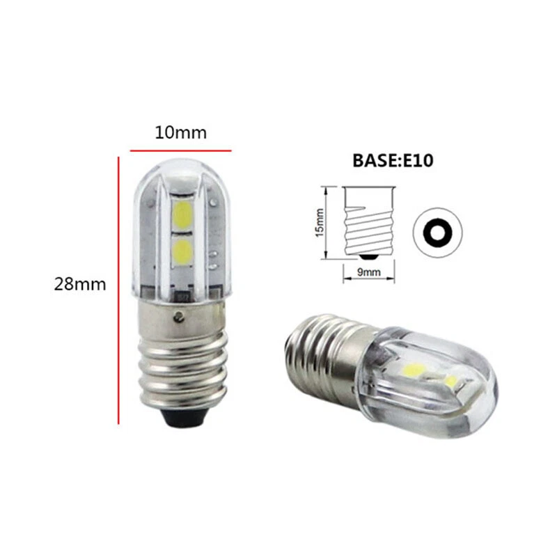 2/6/10Stk E10 6V LED-Schraubsockel Birne Leuchtmittel Lampe Leuchte Warmweiß - Bild 3 von 4