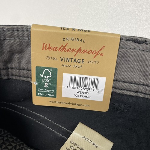 Weatherproof Pants Men’s 38x32 Black Slim Twill 5 Pocket MEASURES 38x30.5 NEW - Picture 11 of 12
