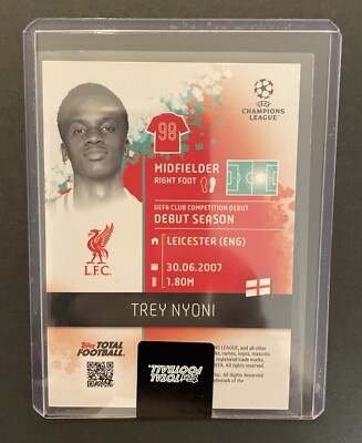 Trey Nyoni RC /99 SEALED ROOKIE UEFA Topps Total Football