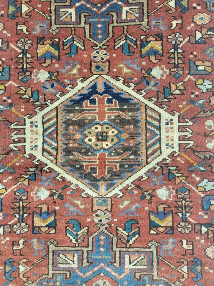 Corredor de lã oriental antigo com nós à mão marrom/azul/bege 3'2" x 8'6" - Imagem 2 de 4