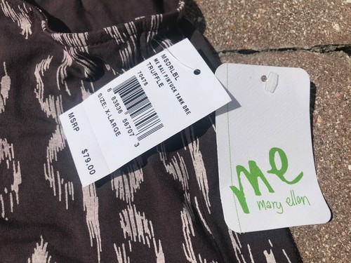 Neu mit Etikett! me Mary Ellen Bali Biesen Trüffel Tank Kleid Größe XL Made in USA! WOW! - Bild 4 von 4
