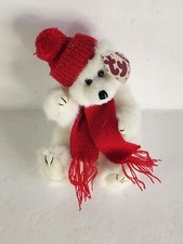 TY Beanie Baby Peppermint 1993 The Attic Treasure Collection Bear Red Scarf Hat