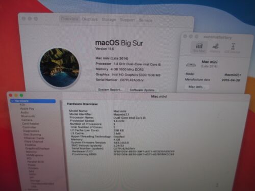  Apple Mac Mini A1347 Late 2014 i5 1.4GHz 4GB RAM 500GB HDD MacMini7,1 - Picture 14 of 21