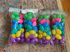 NEW CREATOLOGY 4 BAGS COLORED FILLABLE PLASTIC EASTER EGGS 24 PER BAG