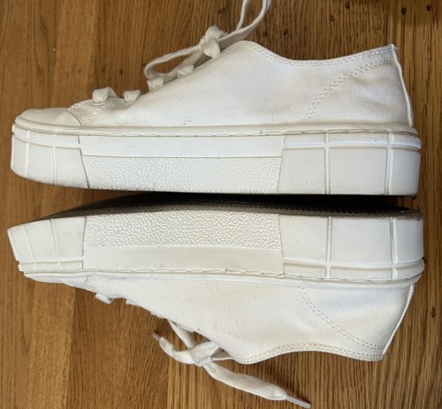 Mad Love FRAN Canvas Sneakers Women's 9M White Lace Up Platform Shoes - Picture 4 of 6