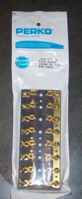 Perko 629 008 DP 20A 12-32VDC  8 Circuit Fuse Panel 8 Gang Made in USA!