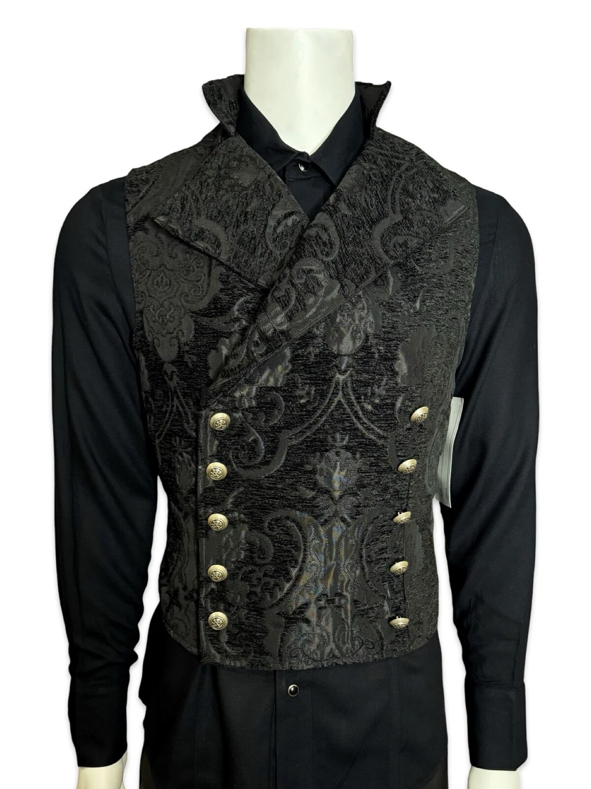 SHRINE Gothic Vampire Cavalier Vest Jacket Victorian Tapestry Goth Steampunk