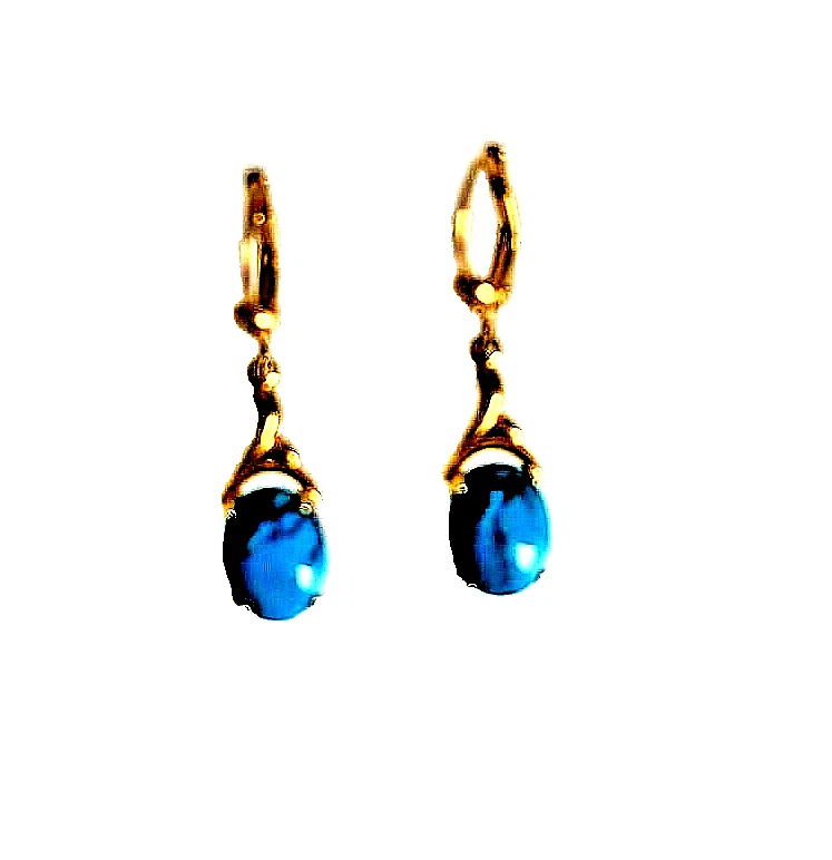 333 Gold Topmodische Damen Ohrringe Brisur Tropfen echter Türkis 9x7,5mm - Bild 4 von 4