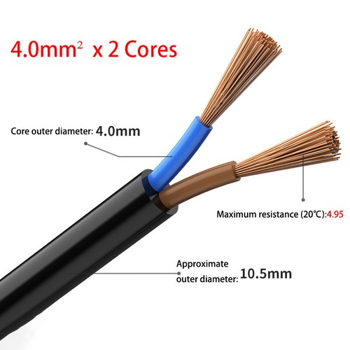 0.5mm²-6mm² Pure Copper Flex Wire 2/3/4/6-Cores Electrical Cable PVC Insulation - Picture 17 of 35