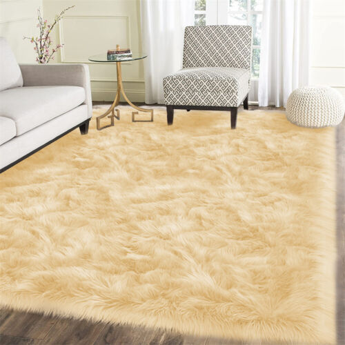 Latepis Faux Fur Sheepskin Area Rugs Soft Shaggy Carpet for Living Room Bedroom - Picture 63 of 219
