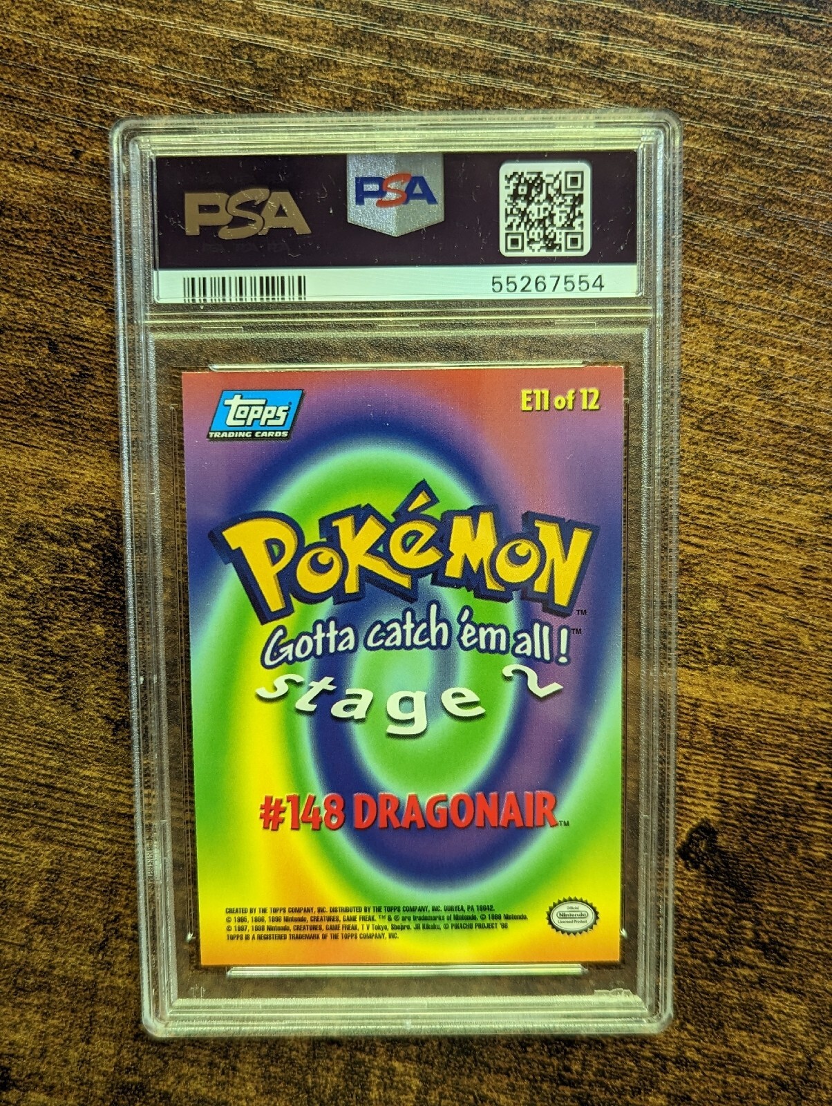 DRAGONAIR #148 #E11 - 1999 Topps - Pokemon The First Movie TV Card - PSA 9 MINT - Picture 2 of 2