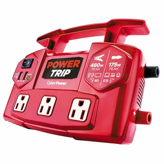 CyberPower Auto/Car PowerTrip 480W Watt Power Inverter w/Dual USB 480 USA - Image 2 of 4