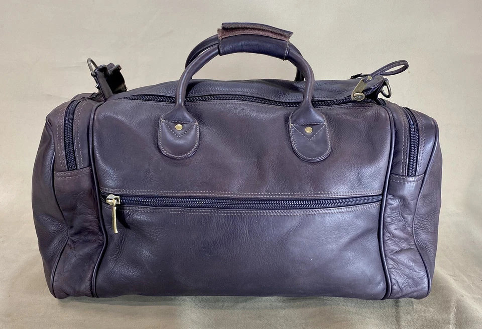 Сумка спортивная Claire Chase бордовая колумбийская кожаная 19 дюймов ручная кладь чемодан для выходных - Изображение 4 из 4