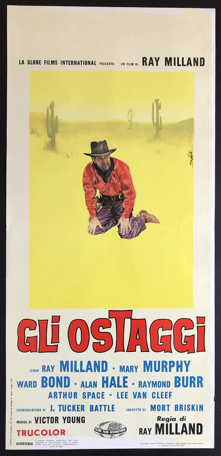 Locandina originale film Gli ostaggi (1955) - Regia di Ray Milland