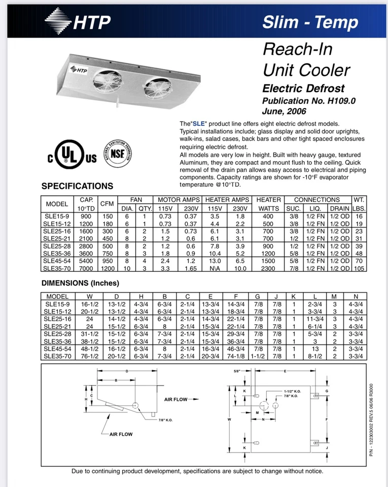 Evaporador eléctrico Carrier SLE25-16-D 1.600 BTU alcance de aire delgado Foto 4 de 4