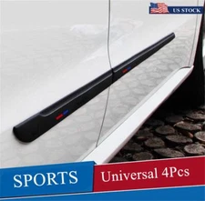 4x Car Door Side Skirt Door Line Sill Molding Trim Cover Black Rubber Waterproof