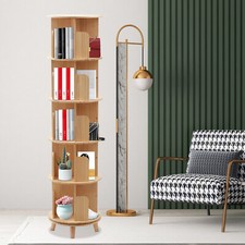 5 Tier 360  Rotating Bookshelf Bookcase Storage Shelf Freestanding Display Rack