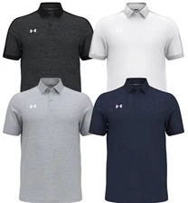 Under Armour Mens Size S-4XL Trophy Level Polo, Golf Shirt, Quick Dri Collar Tee