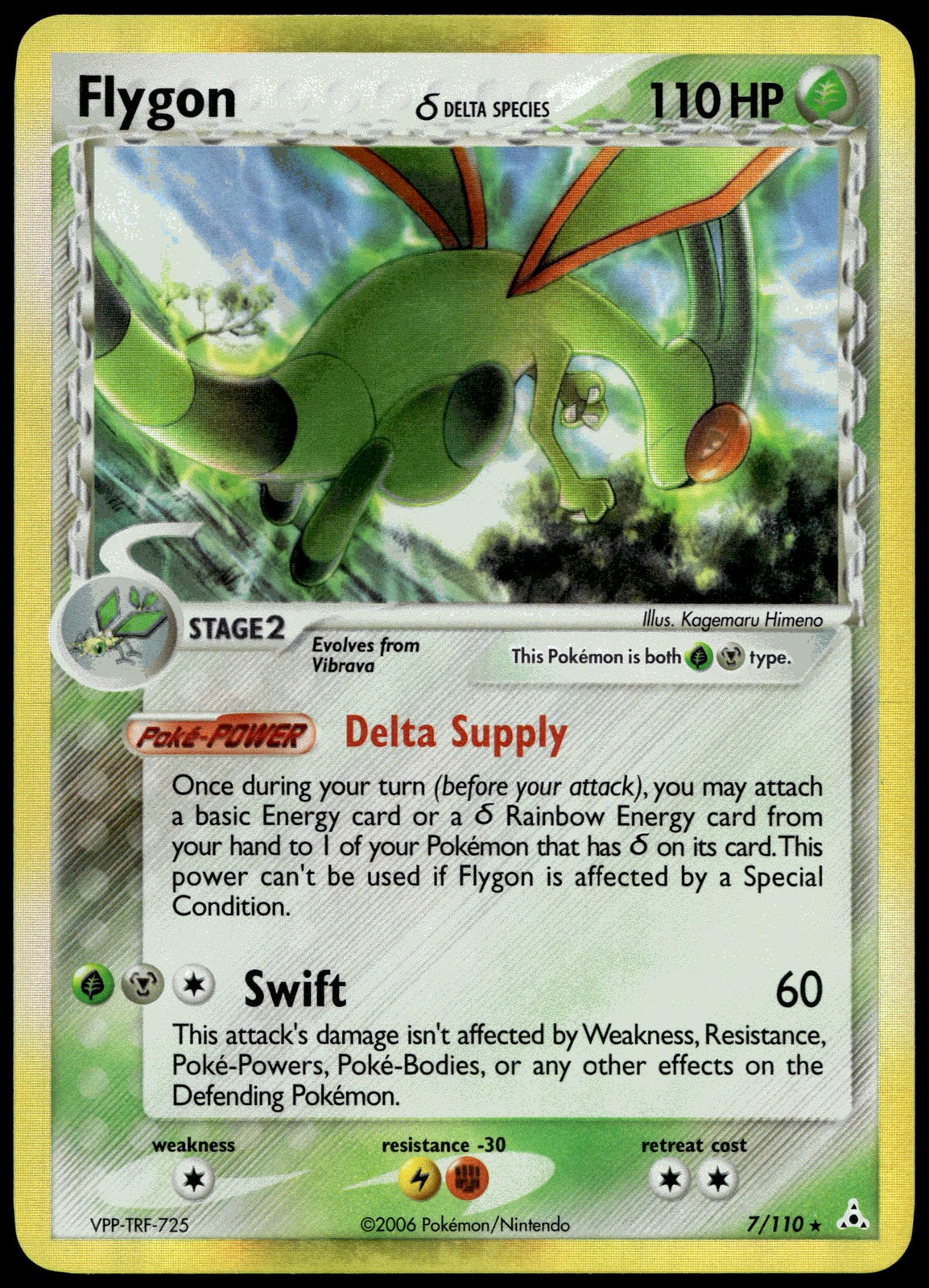 Flygon (Delta Species) Holo Rare Holon Phantoms 7/110 NM