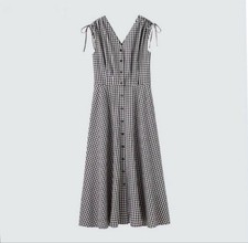 Ines Collaboration Cotton Flare V-Neck Dress