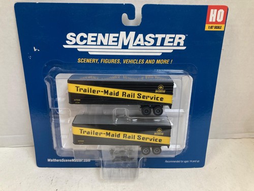 Remolques laterales estriados Walthers SceneMaster HO Monon 35' - Paquete de 2 - Nuevo en caja - 949-2418 | Zustand: New