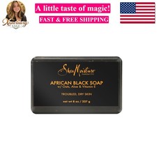 SheaMoisture Bar Soap for Troubled Skin African Black Soap Cleanser with Shea...