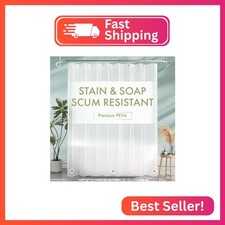 AmazerBath Shower Curtain Liner, 72x72 Plastic Frosted Shower Liner, Cute PEVA S