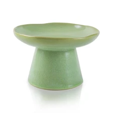 Wide Shallow 6.1" Raised Cat Bowls Ceramic Elevated Food Bowl for Flat Faced ...