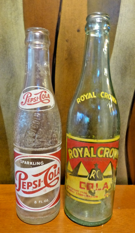 1951 Pepsi Cola Single Dot 8oz Glass Bottle Idaho &  Royal Crown 1936 Nehi 12 oz