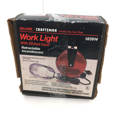 Vintage Sears Craftsman Retractable Incandescent Work Light 20-foot Cord 983914