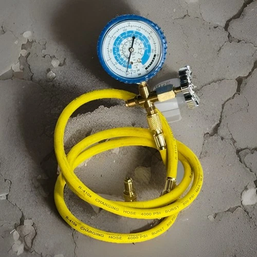 HVAC Single Manifold Gauge & Hose Kit Service Charging AC R410a R22 R12 R134a