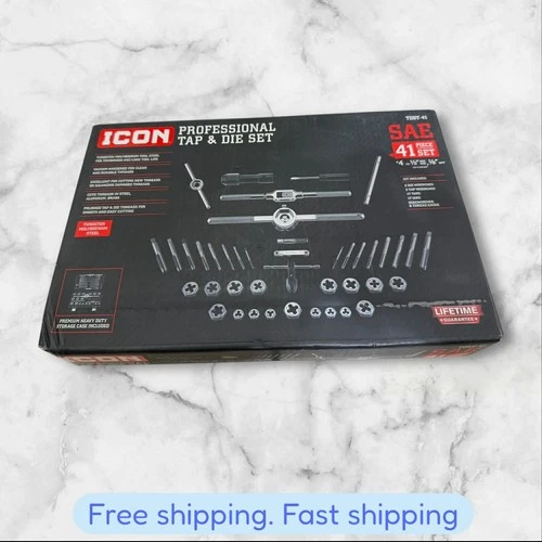 ICON TDST-41 Piece SAE Professional Tap & Die Set 59158 (NEW) FAST SHIPPING - product listing photo