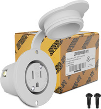 5279 15 Amp 120-125 Volt, NEMA 5-15 Flanged Outlet, White Commercial Grade, 2 Po