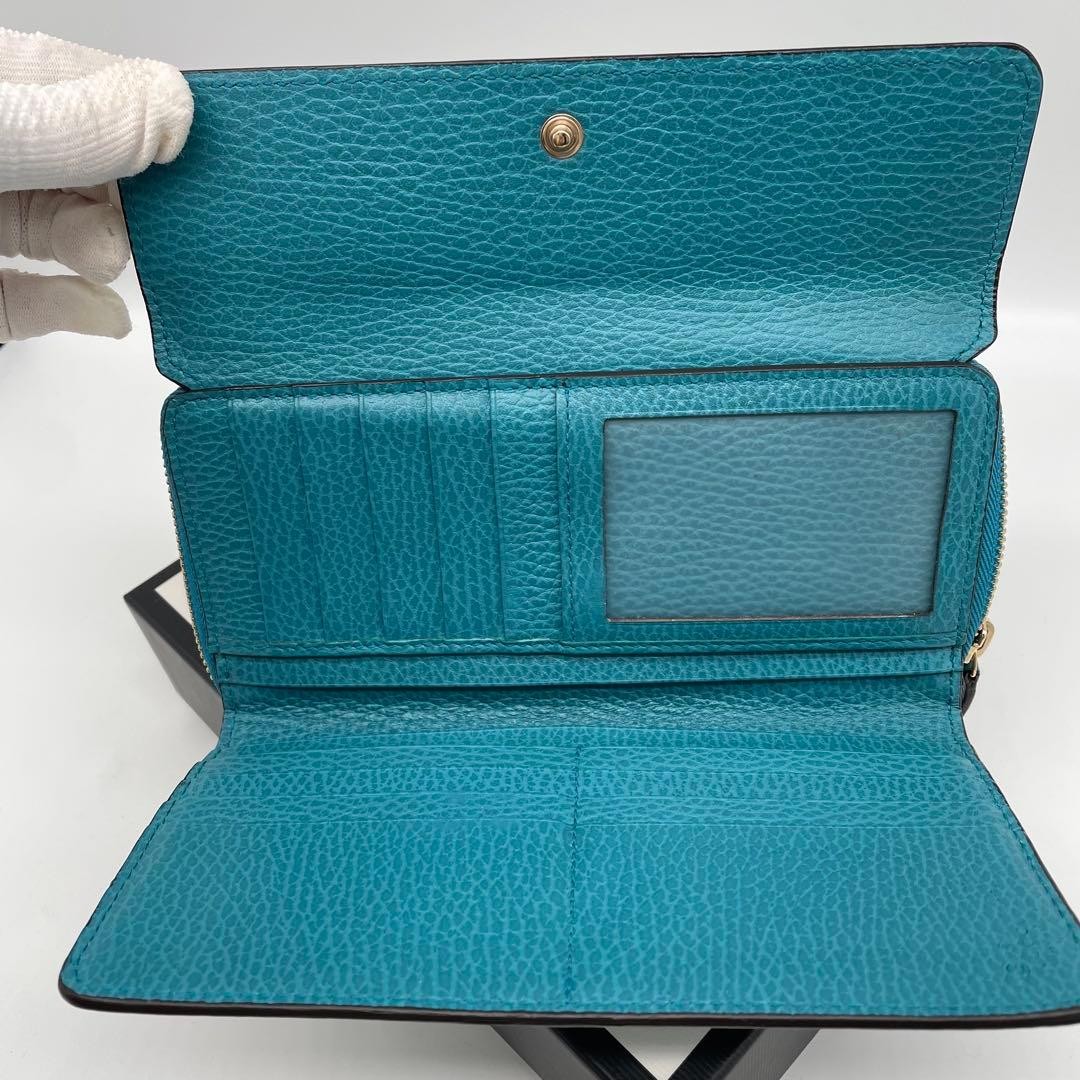 GUCCI Long Wallet Interlocking Double Hook Leathe… - image 21